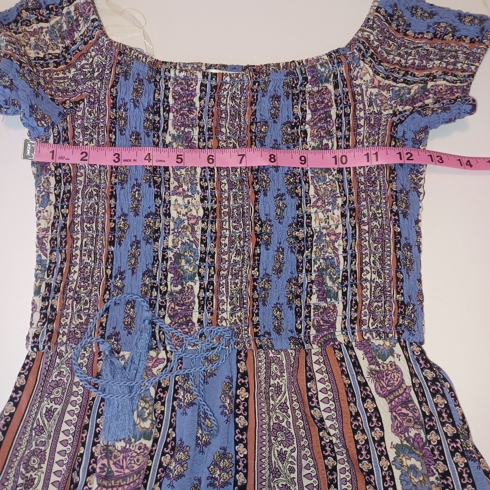 Band of Gypsies Boho Smocked Maxi Dress Women's Sz Small - Picture 11 of 12